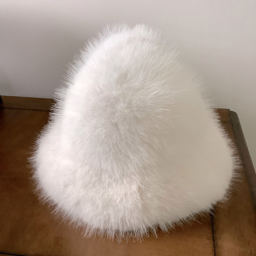 Faux White Fur Hat - Picture 2 of 3